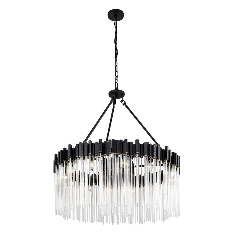 12 Light Pendant<br /><span style="color:#4AB0CE;">Entrega: 4-10 dias en USA</span><br /><span style="color:#4AB0CE;font-size:60%;">PREGUNTE POR ENTREGA EN PANAMA</span><br />Collection: Matrix<br />Finish: Matte Black/French Gold