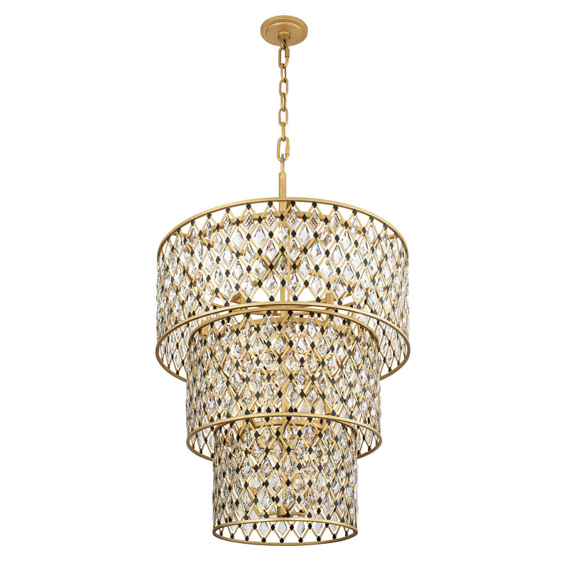 13 Light Chandelier<br /><span style="color:#4AB0CE;">Entrega: 4-10 dias en USA</span><br /><span style="color:#4AB0CE;font-size:60%;">PREGUNTE POR ENTREGA EN PANAMA</span><br />Collection: Windsor<br />Finish: French Gold/Matte Black