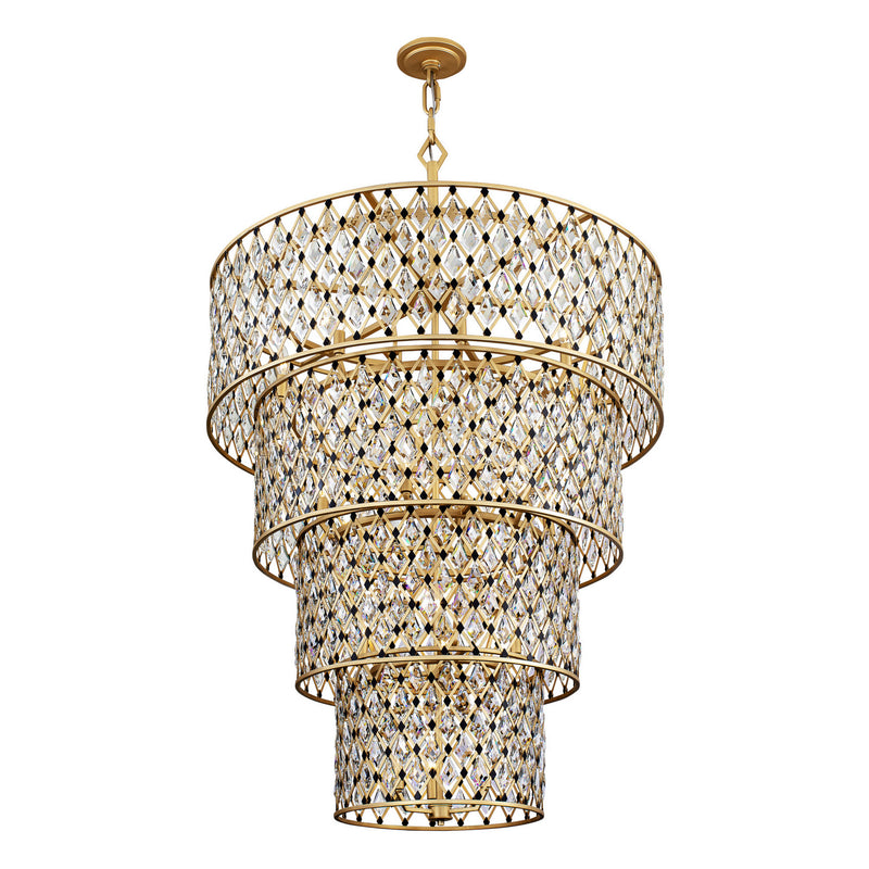 21 Light Chandelier<br /><span style="color:#4AB0CE;">Entrega: 4-10 dias en USA</span><br /><span style="color:#4AB0CE;font-size:60%;">PREGUNTE POR ENTREGA EN PANAMA</span><br />Collection: Windsor<br />Finish: French Gold/Matte Black