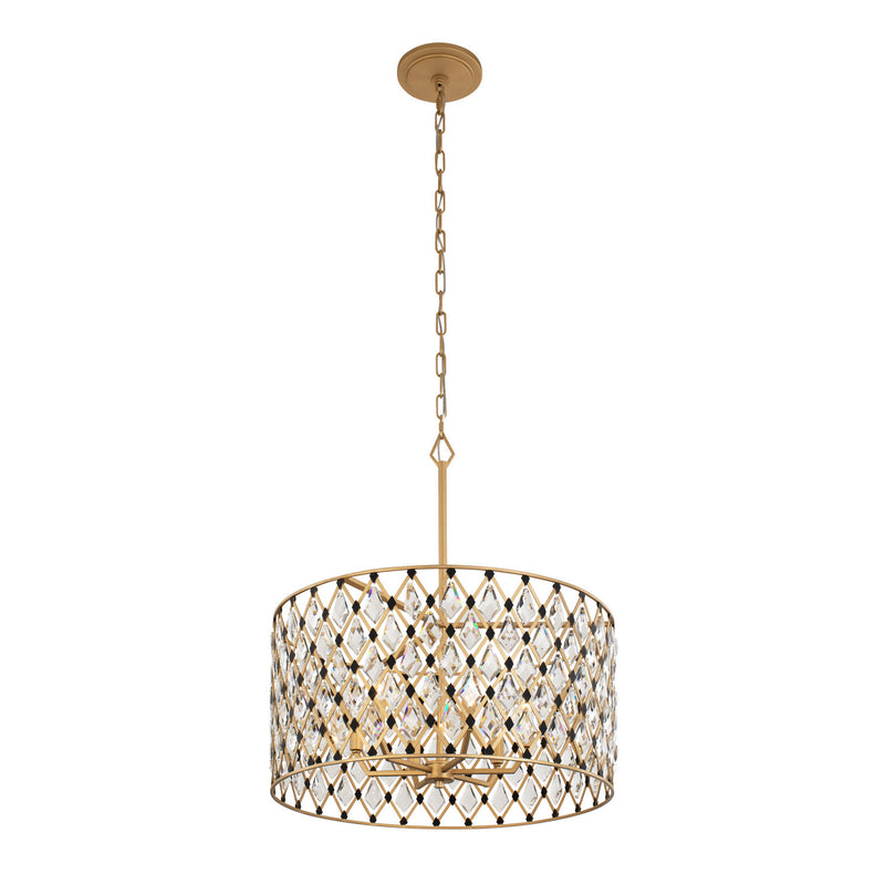 Six Light Pendant<br /><span style="color:#4AB0CE;">Entrega: 4-10 dias en USA</span><br /><span style="color:#4AB0CE;font-size:60%;">PREGUNTE POR ENTREGA EN PANAMA</span><br />Collection: Windsor<br />Finish: French Gold/Matte Black