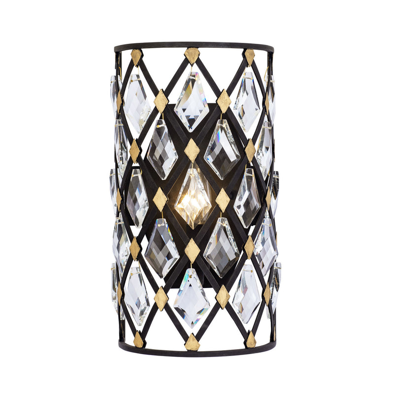 One Light Wall Sconce<br /><span style="color:#4AB0CE;">Entrega: 4-10 dias en USA</span><br /><span style="color:#4AB0CE;font-size:60%;">PREGUNTE POR ENTREGA EN PANAMA</span><br />Collection: Windsor<br />Finish: Carbon/Havana Gold