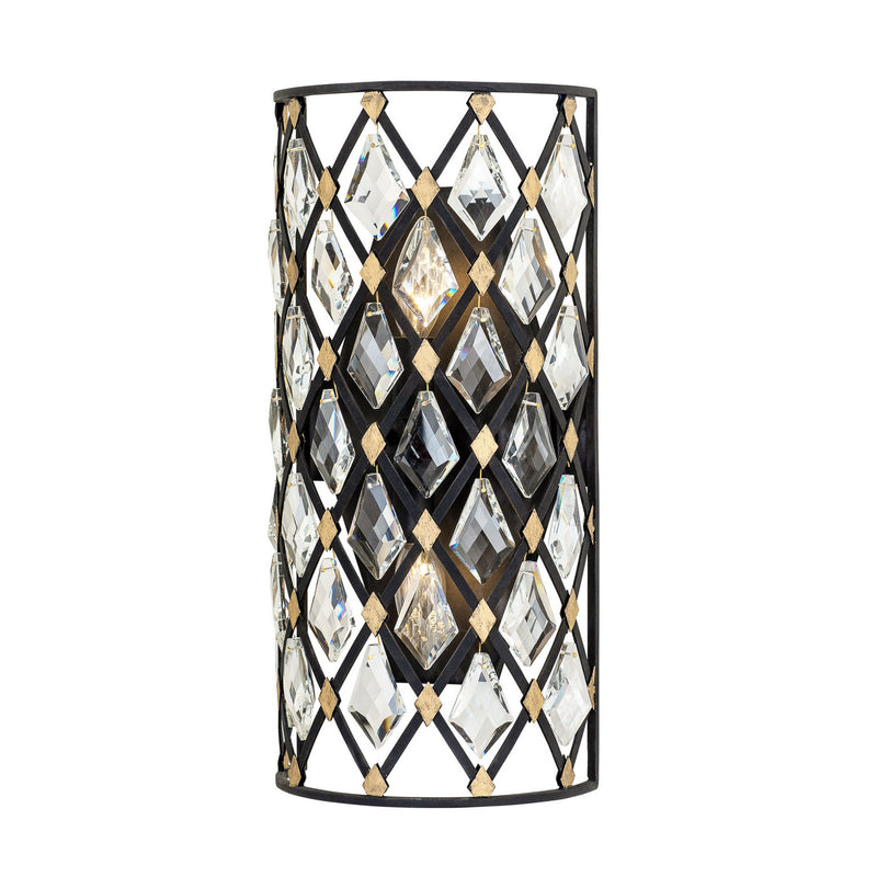 Two Light Wall Sconce<br /><span style="color:#4AB0CE;">Entrega: 4-10 dias en USA</span><br /><span style="color:#4AB0CE;font-size:60%;">PREGUNTE POR ENTREGA EN PANAMA</span><br />Collection: Windsor<br />Finish: Carbon/Havana Gold