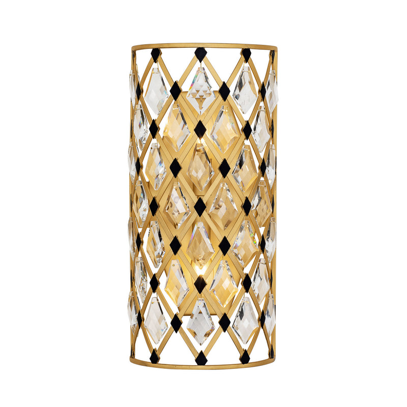 Two Light Wall Sconce<br /><span style="color:#4AB0CE;">Entrega: 4-10 dias en USA</span><br /><span style="color:#4AB0CE;font-size:60%;">PREGUNTE POR ENTREGA EN PANAMA</span><br />Collection: Windsor<br />Finish: French Gold/Matte Black