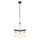 Three Light Chandelier<br /><span style="color:#4AB0CE;">Entrega: 4-10 dias en USA</span><br /><span style="color:#4AB0CE;font-size:60%;">PREGUNTE POR ENTREGA EN PANAMA</span><br />Collection: Allie<br />Finish: Black/Polished Nickel