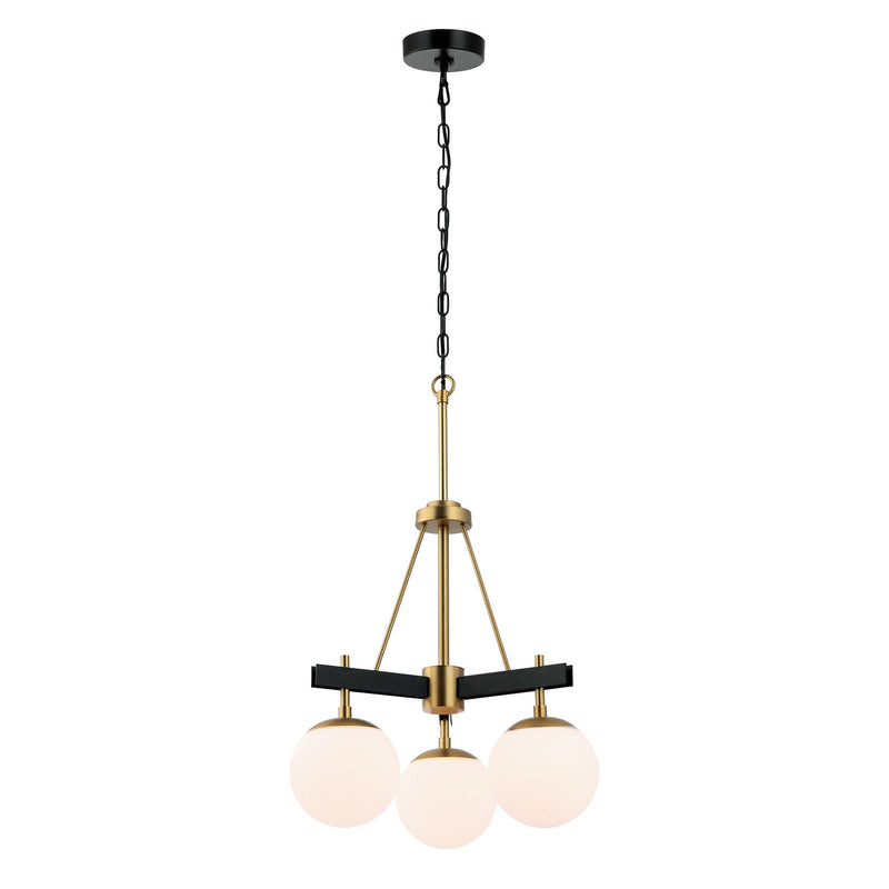 Three Light Chandelier<br /><span style="color:#4AB0CE;">Entrega: 4-10 dias en USA</span><br /><span style="color:#4AB0CE;font-size:60%;">PREGUNTE POR ENTREGA EN PANAMA</span><br />Collection: Allie<br />Finish: Black/Satin Brass