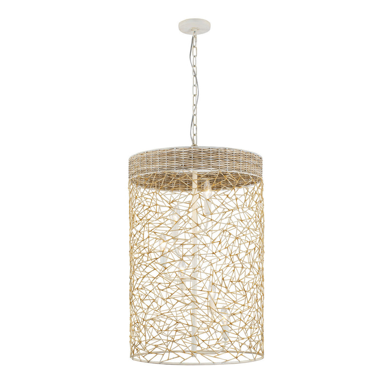 Six Light Foyer Pendant<br /><span style="color:#4AB0CE;">Entrega: 4-10 dias en USA</span><br /><span style="color:#4AB0CE;font-size:60%;">PREGUNTE POR ENTREGA EN PANAMA</span><br />Collection: Cayman<br />Finish: Country White