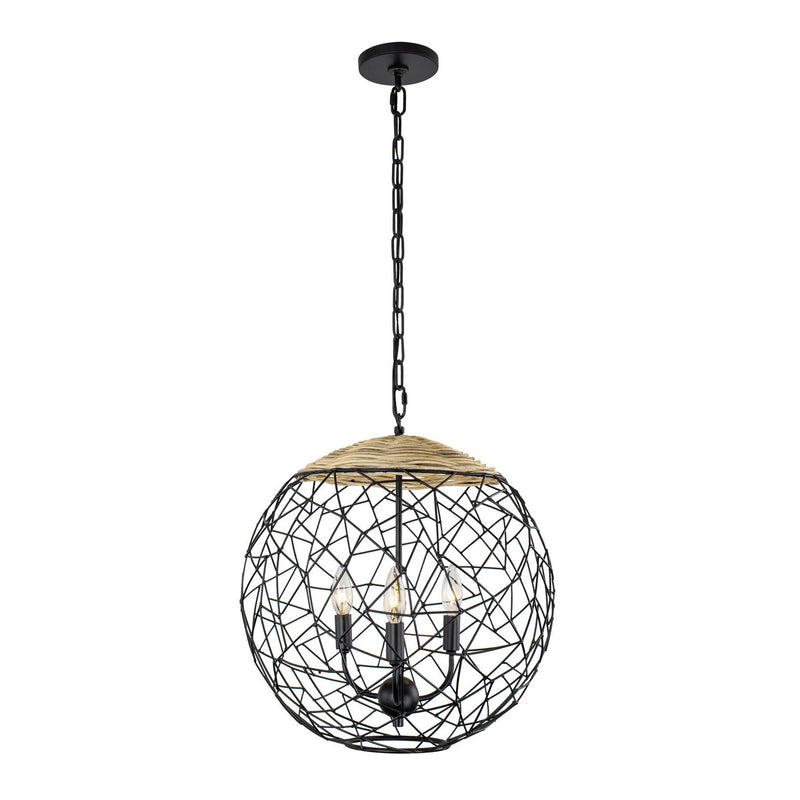 Three Light Pendant<br /><span style="color:#4AB0CE;">Entrega: 4-10 dias en USA</span><br /><span style="color:#4AB0CE;font-size:60%;">PREGUNTE POR ENTREGA EN PANAMA</span><br />Collection: Cayman<br />Finish: Black