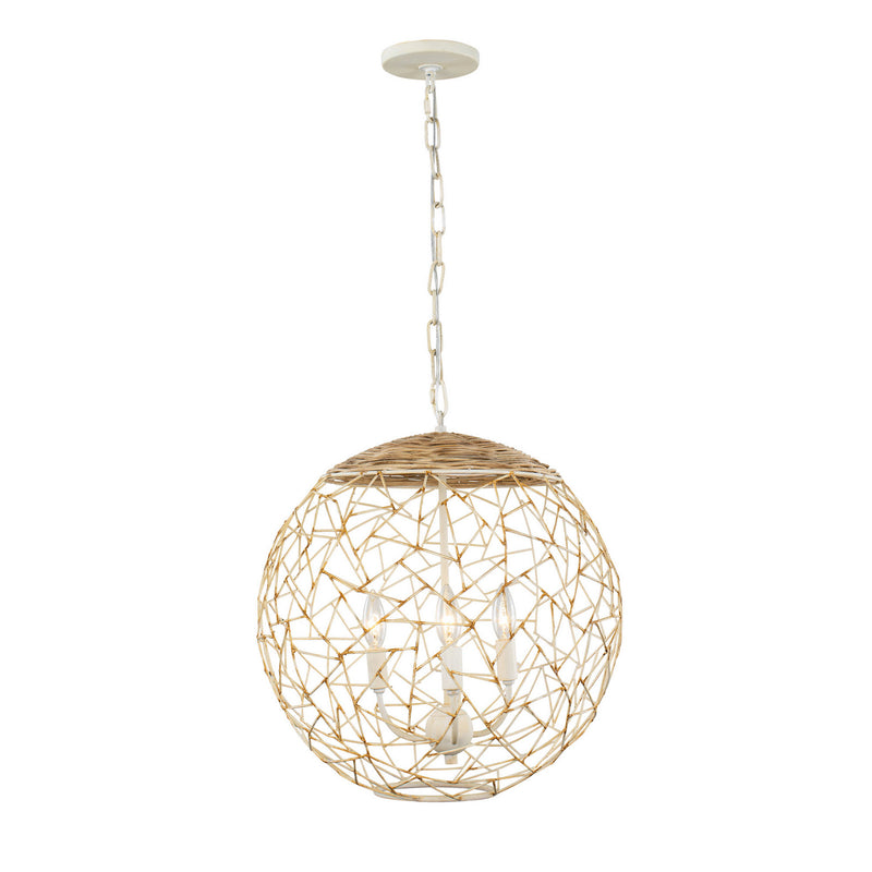 Three Light Pendant<br /><span style="color:#4AB0CE;">Entrega: 4-10 dias en USA</span><br /><span style="color:#4AB0CE;font-size:60%;">PREGUNTE POR ENTREGA EN PANAMA</span><br />Collection: Cayman<br />Finish: Country White