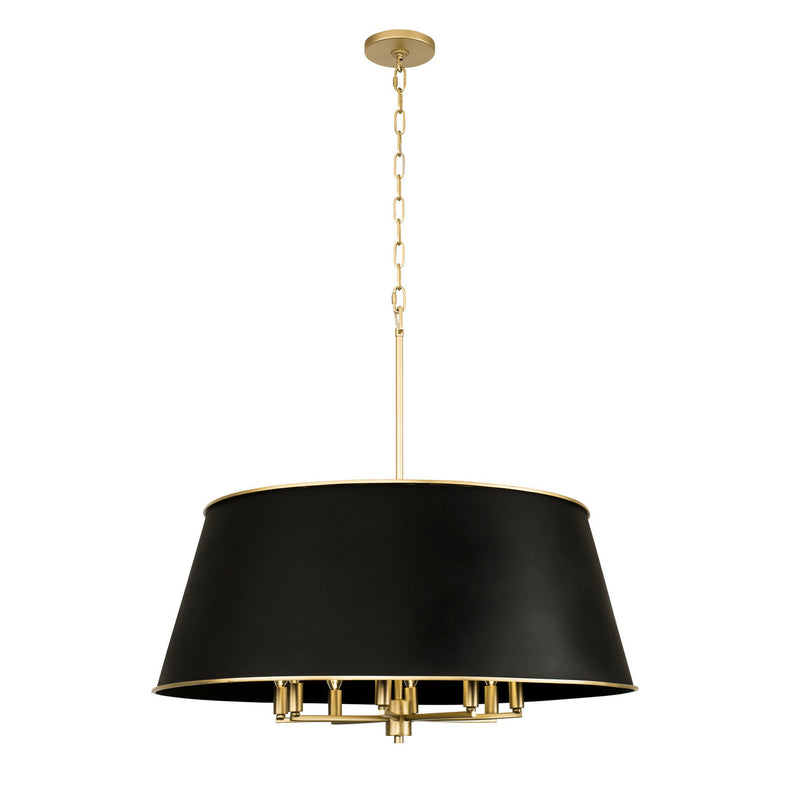 Eight Light Pendant<br /><span style="color:#4AB0CE;">Entrega: 4-10 dias en USA</span><br /><span style="color:#4AB0CE;font-size:60%;">PREGUNTE POR ENTREGA EN PANAMA</span><br />Collection: Coco<br />Finish: Matte Black/French Gold