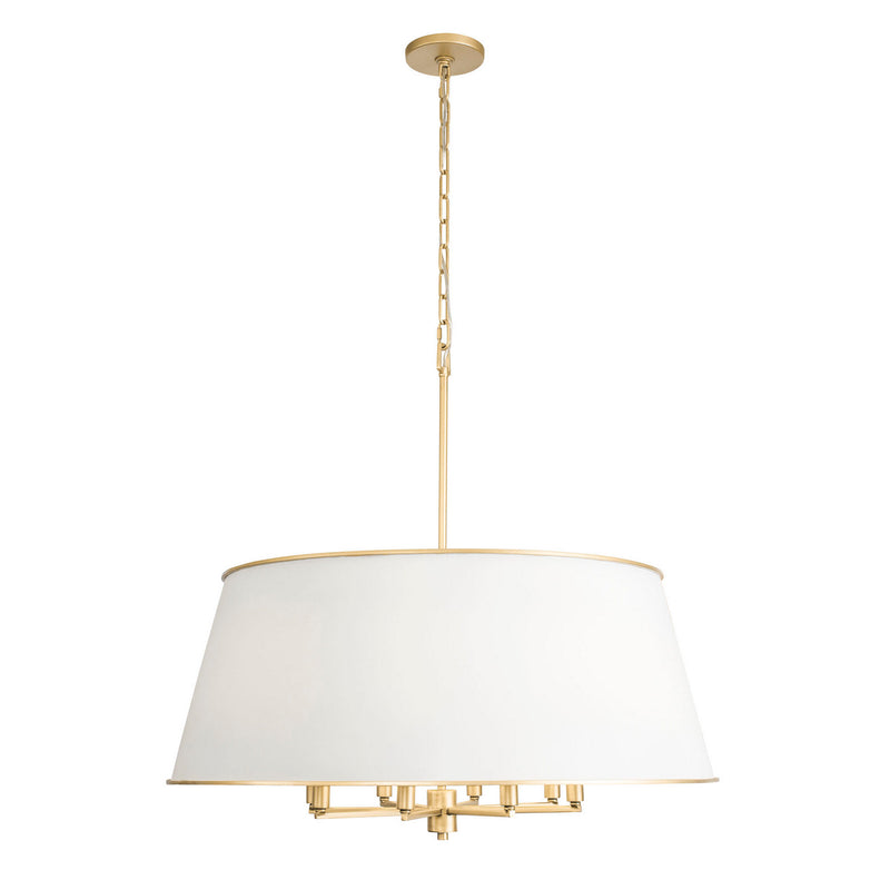 Eight Light Pendant<br /><span style="color:#4AB0CE;">Entrega: 4-10 dias en USA</span><br /><span style="color:#4AB0CE;font-size:60%;">PREGUNTE POR ENTREGA EN PANAMA</span><br />Collection: Coco<br />Finish: Matte White/French Gold