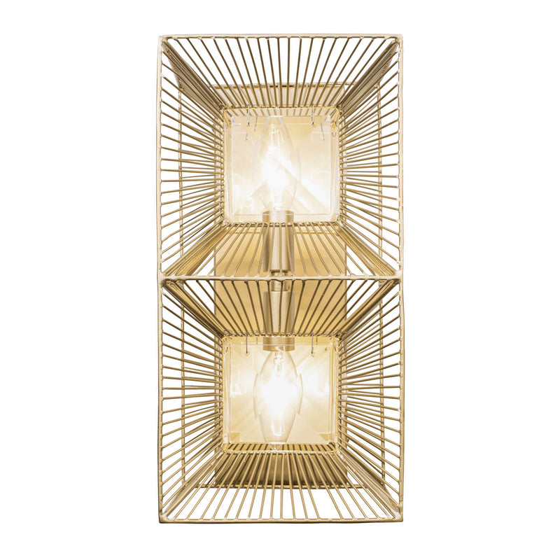 Two Light Wall Sconce<br /><span style="color:#4AB0CE;">Entrega: 4-10 dias en USA</span><br /><span style="color:#4AB0CE;font-size:60%;">PREGUNTE POR ENTREGA EN PANAMA</span><br />Collection: Arcade<br />Finish: French Gold