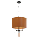 Three Light Pendant<br /><span style="color:#4AB0CE;">Entrega: 4-10 dias en USA</span><br /><span style="color:#4AB0CE;font-size:60%;">PREGUNTE POR ENTREGA EN PANAMA</span><br />Collection: Secret Agent<br />Finish: Black/Camel Leather