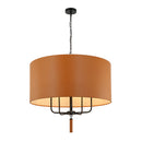 Five Light Pendant<br /><span style="color:#4AB0CE;">Entrega: 4-10 dias en USA</span><br /><span style="color:#4AB0CE;font-size:60%;">PREGUNTE POR ENTREGA EN PANAMA</span><br />Collection: Secret Agent<br />Finish: Black/Camel Leather