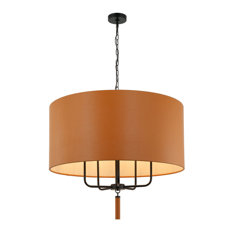 Five Light Pendant<br /><span style="color:#4AB0CE;">Entrega: 6-7 semanas en USA</span><br /><span style="color:#4AB0CE;font-size:60%;">PREGUNTE POR ENTREGA EN PANAMA</span><br />Collection: Secret Agent<br />Finish: Black/Camel Leather