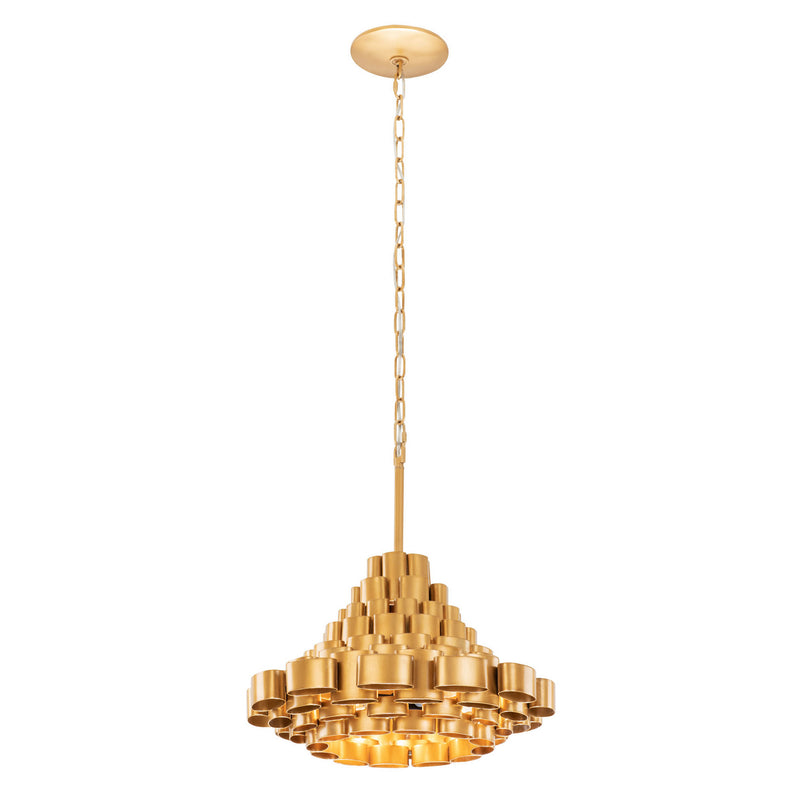 Four Light Pendant<br /><span style="color:#4AB0CE;">Entrega: 4-10 dias en USA</span><br /><span style="color:#4AB0CE;font-size:60%;">PREGUNTE POR ENTREGA EN PANAMA</span><br />Collection: Totally Tubular<br />Finish: Antique Gold/Carbon Black