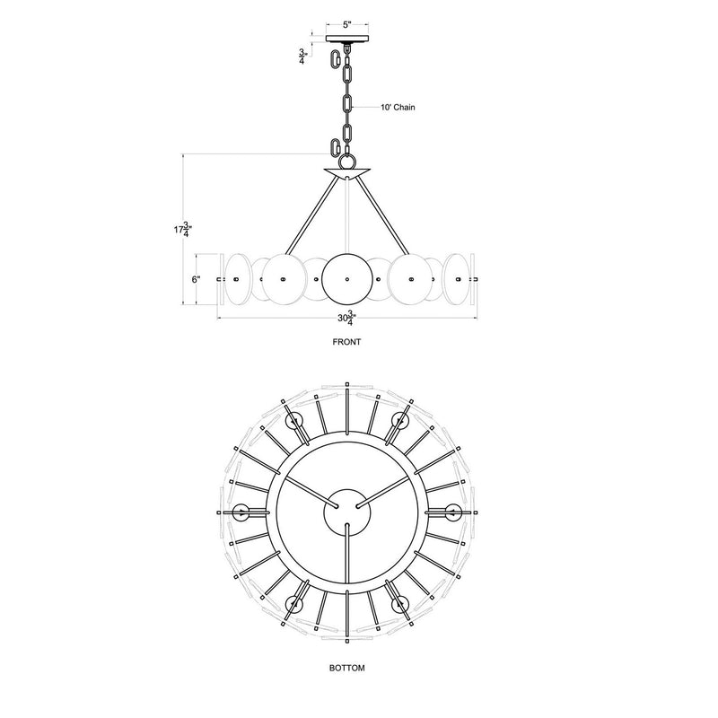 Varaluz - 370C06HG - Six Light Chandelier - Cosmos - Havana Gold