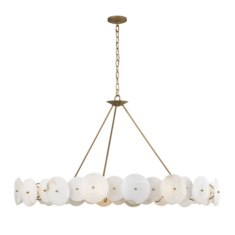 Nine Light Chandelier<br /><span style="color:#4AB0CE;">Entrega: 0-1 semanas en USA</span><br /><span style="color:#4AB0CE;font-size:60%;">PREGUNTE POR ENTREGA EN PANAMA</span><br />Collection: Cosmos<br />Finish: Havana Gold