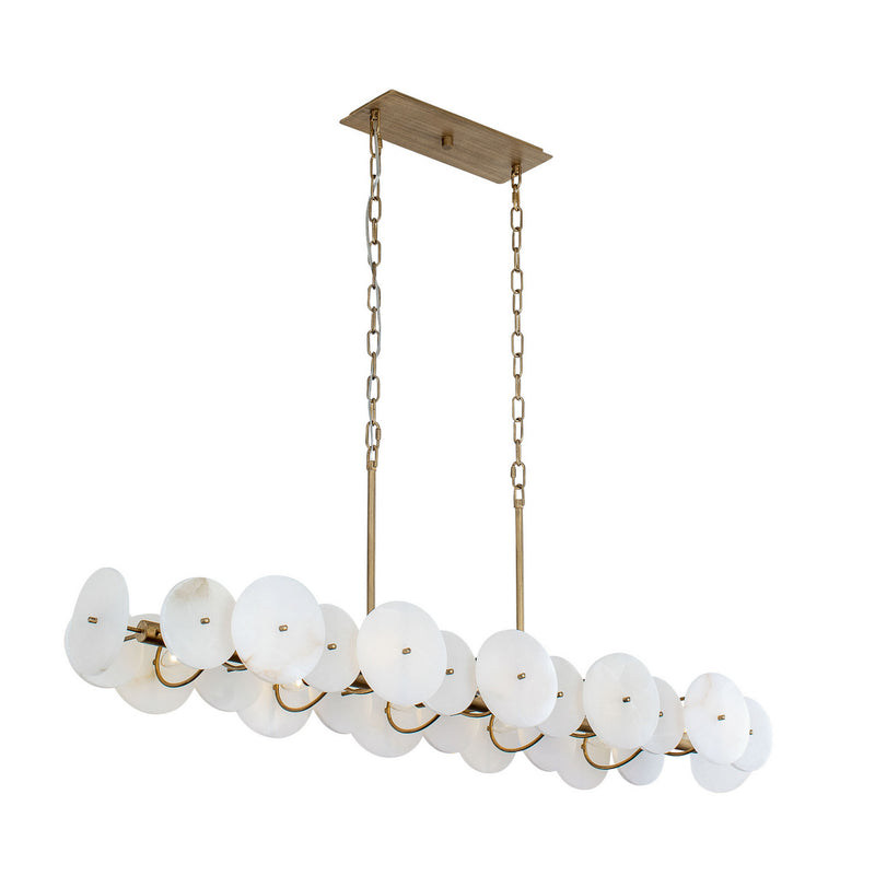 Ten Light Linear Pendant<br /><span style="color:#4AB0CE;">Entrega: 4-5 semanas en USA</span><br /><span style="color:#4AB0CE;font-size:60%;">PREGUNTE POR ENTREGA EN PANAMA</span><br />Collection: Cosmos<br />Finish: Havana Gold