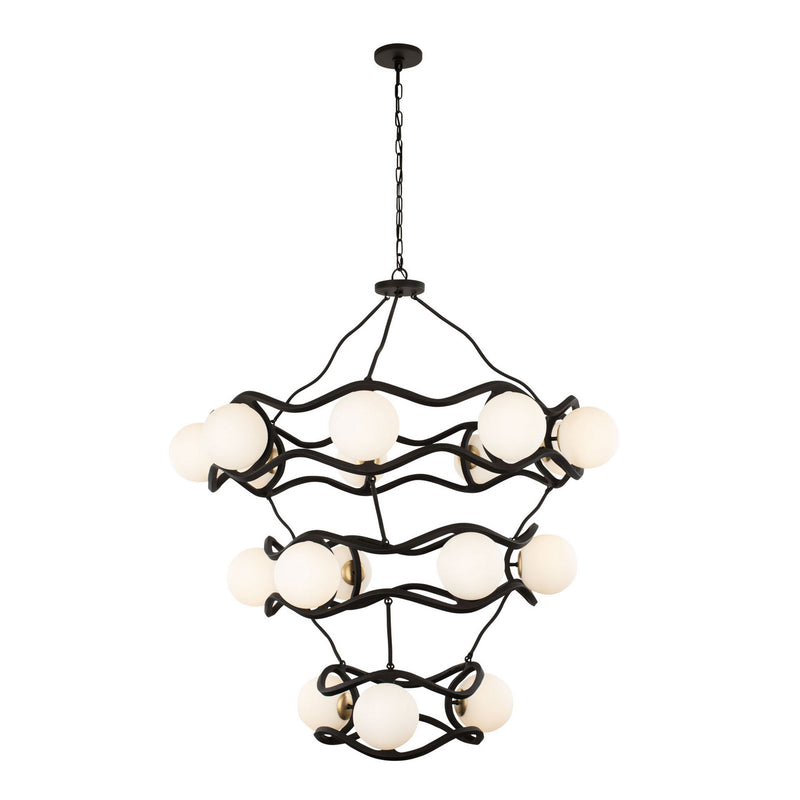 18 Light Chandelier<br /><span style="color:#4AB0CE;">Entrega: 4-10 dias en USA</span><br /><span style="color:#4AB0CE;font-size:60%;">PREGUNTE POR ENTREGA EN PANAMA</span><br />Collection: Black Betty<br />Finish: Carbon/French Gold