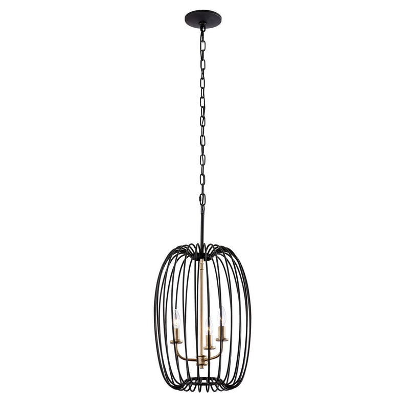 Three Light Foyer Pendant<br /><span style="color:#4AB0CE;">Entrega: 4-10 dias en USA</span><br /><span style="color:#4AB0CE;font-size:60%;">PREGUNTE POR ENTREGA EN PANAMA</span><br />Collection: Nico<br />Finish: Carbon/Havana Gold