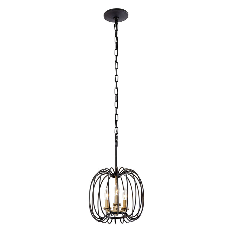 Three Light Pendant<br /><span style="color:#4AB0CE;">Entrega: 4-10 dias en USA</span><br /><span style="color:#4AB0CE;font-size:60%;">PREGUNTE POR ENTREGA EN PANAMA</span><br />Collection: Nico<br />Finish: Carbon/Havana Gold