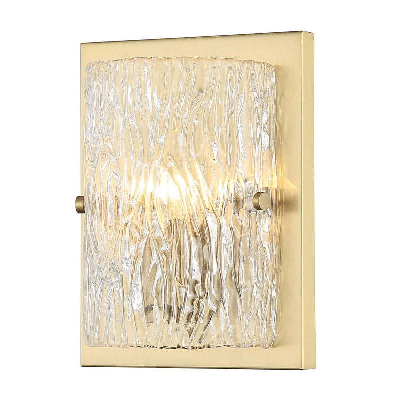 One Light Wall Sconce<br /><span style="color:#4AB0CE;">Entrega: 4-10 dias en USA</span><br /><span style="color:#4AB0CE;font-size:60%;">PREGUNTE POR ENTREGA EN PANAMA</span><br />Collection: Morgan<br />Finish: Satin Brass