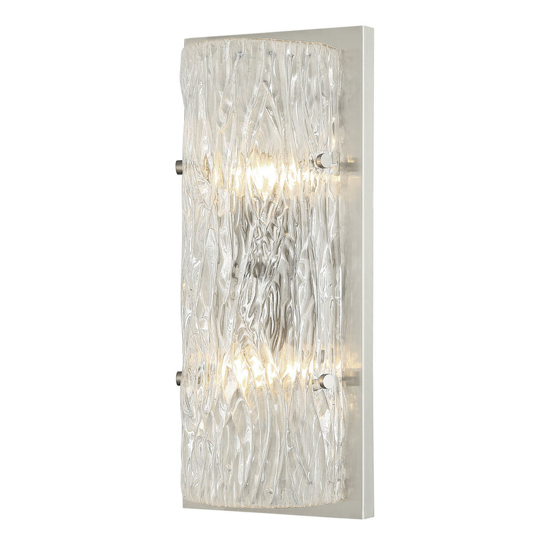 Two Light Wall Sconce<br /><span style="color:#4AB0CE;">Entrega: 4-10 dias en USA</span><br /><span style="color:#4AB0CE;font-size:60%;">PREGUNTE POR ENTREGA EN PANAMA</span><br />Collection: Morgan<br />Finish: Brushed Nickel