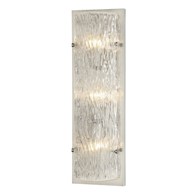 Three Light Wall Sconce<br /><span style="color:#4AB0CE;">Entrega: 4-10 dias en USA</span><br /><span style="color:#4AB0CE;font-size:60%;">PREGUNTE POR ENTREGA EN PANAMA</span><br />Collection: Morgan<br />Finish: Brushed Nickel