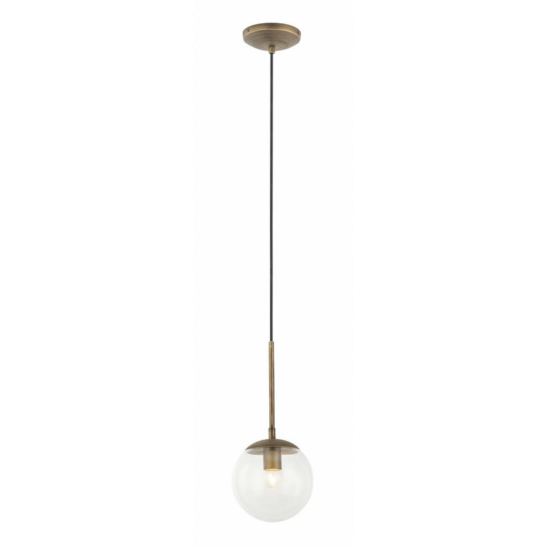 One Light Mini Pendant<br /><span style="color:#4AB0CE;">Entrega: 4-10 dias en USA</span><br /><span style="color:#4AB0CE;font-size:60%;">PREGUNTE POR ENTREGA EN PANAMA</span><br />Collection: Mid-Century<br />Finish: Antique Brass