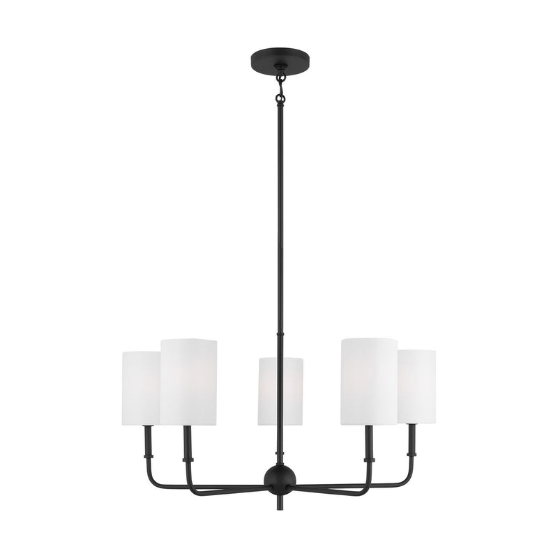 Five Light Chandelier<br /><span style="color:#4AB0CE;">Entrega: 4-10 dias en USA</span><br /><span style="color:#4AB0CE;font-size:60%;">PREGUNTE POR ENTREGA EN PANAMA</span><br />Collection: Foxdale<br />Finish: Midnight Black