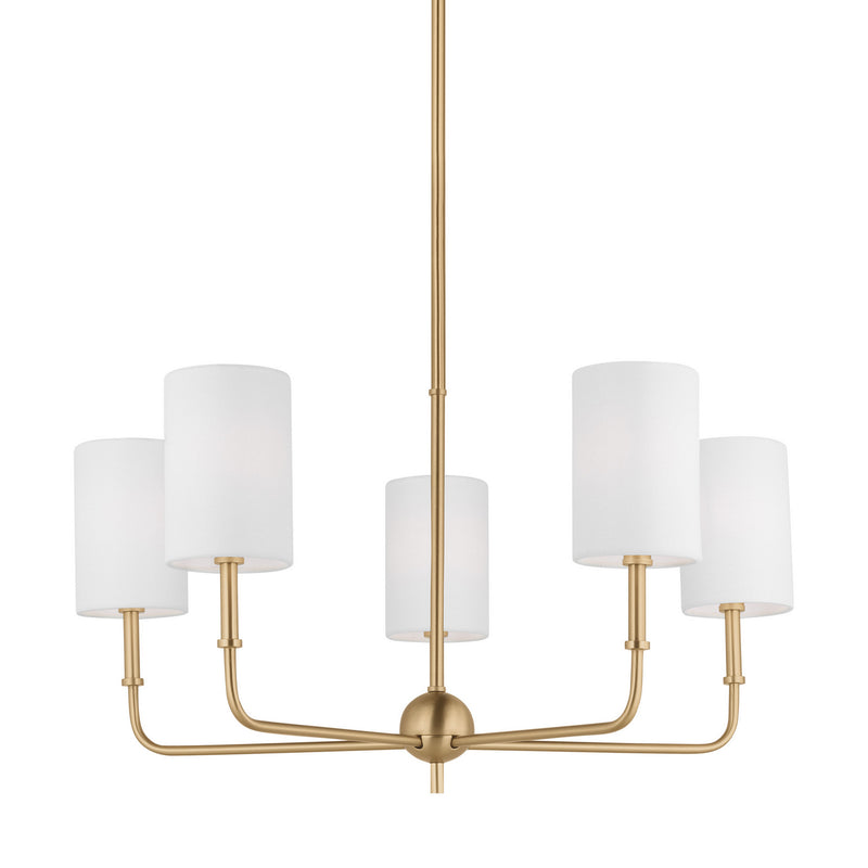 Five Light Chandelier<br /><span style="color:#4AB0CE;">Entrega: 4-10 dias en USA</span><br /><span style="color:#4AB0CE;font-size:60%;">PREGUNTE POR ENTREGA EN PANAMA</span><br />Collection: Foxdale<br />Finish: Satin Brass