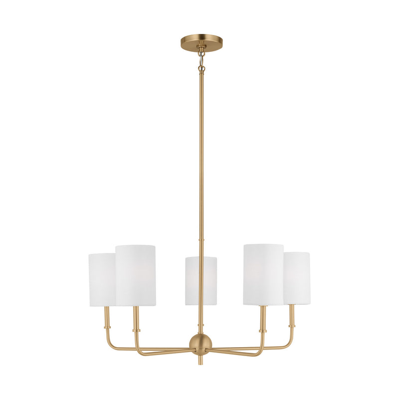 Five Light Chandelier<br /><span style="color:#4AB0CE;">Entrega: 4-10 dias en USA</span><br /><span style="color:#4AB0CE;font-size:60%;">PREGUNTE POR ENTREGA EN PANAMA</span><br />Collection: Foxdale<br />Finish: Satin Brass