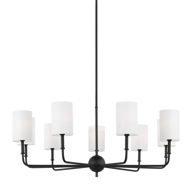 Nine Light Chandelier<br /><span style="color:#4AB0CE;">Entrega: 4-10 dias en USA</span><br /><span style="color:#4AB0CE;font-size:60%;">PREGUNTE POR ENTREGA EN PANAMA</span><br />Collection: Foxdale<br />Finish: Midnight Black