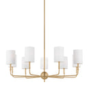 Nine Light Chandelier<br /><span style="color:#4AB0CE;">Entrega: 12-13 semanas en USA</span><br /><span style="color:#4AB0CE;font-size:60%;">PREGUNTE POR ENTREGA EN PANAMA</span><br />Collection: Foxdale<br />Finish: Satin Brass