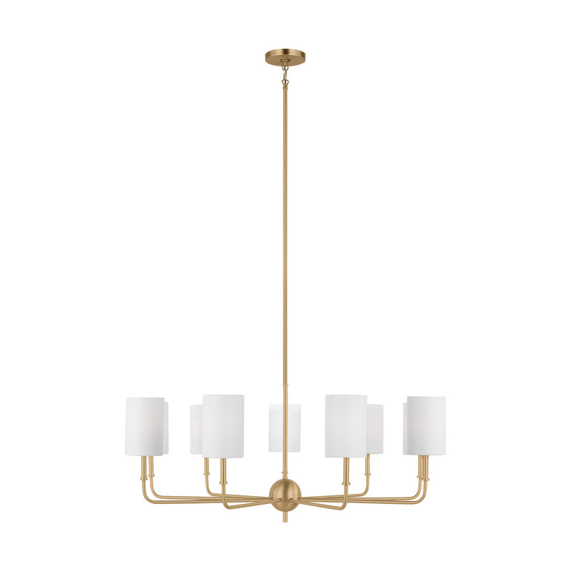 Nine Light Chandelier<br /><span style="color:#4AB0CE;">Entrega: 4-10 dias en USA</span><br /><span style="color:#4AB0CE;font-size:60%;">PREGUNTE POR ENTREGA EN PANAMA</span><br />Collection: Foxdale<br />Finish: Satin Brass