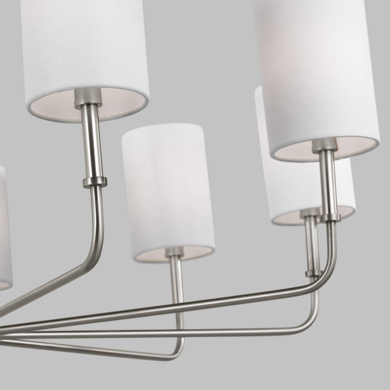 Nine Light Chandelier<br /><span style="color:#4AB0CE;">Entrega: 4-10 dias en USA</span><br /><span style="color:#4AB0CE;font-size:60%;">PREGUNTE POR ENTREGA EN PANAMA</span><br />Collection: Foxdale<br />Finish: Brushed Nickel
