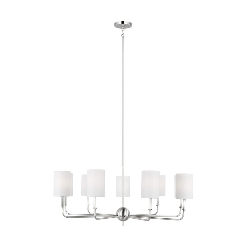Nine Light Chandelier<br /><span style="color:#4AB0CE;">Entrega: 4-10 dias en USA</span><br /><span style="color:#4AB0CE;font-size:60%;">PREGUNTE POR ENTREGA EN PANAMA</span><br />Collection: Foxdale<br />Finish: Brushed Nickel