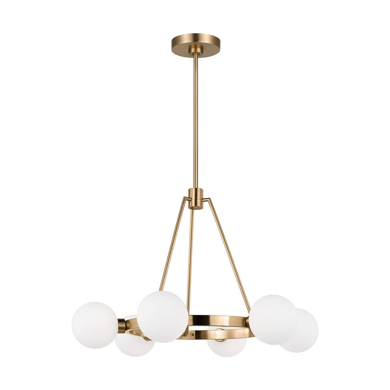 Six Light Chandelier<br /><span style="color:#4AB0CE;">Entrega: 4-10 dias en USA</span><br /><span style="color:#4AB0CE;font-size:60%;">PREGUNTE POR ENTREGA EN PANAMA</span><br />Collection: Clybourn<br />Finish: Satin Brass