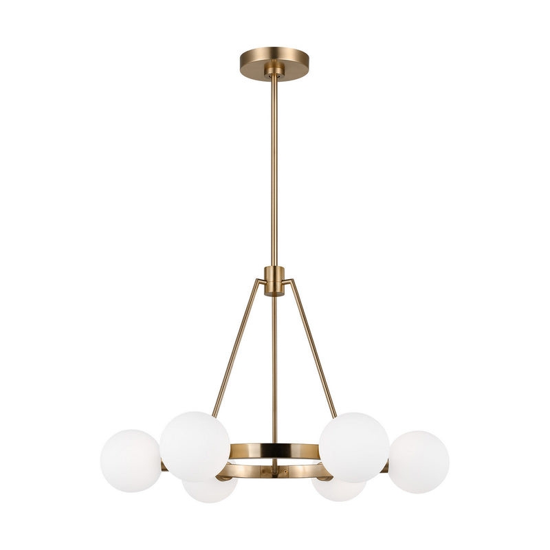 Six Light Chandelier<br /><span style="color:#4AB0CE;">Entrega: 4-10 dias en USA</span><br /><span style="color:#4AB0CE;font-size:60%;">PREGUNTE POR ENTREGA EN PANAMA</span><br />Collection: Clybourn<br />Finish: Satin Brass