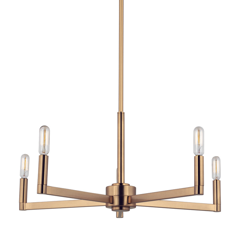 Visual Comfort Studio - 3164205-848 - Five Light Chandelier - Fullton - Satin Brass