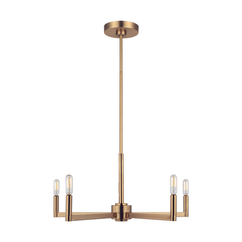 Five Light Chandelier<br /><span style="color:#4AB0CE;">Entrega: 4-10 dias en USA</span><br /><span style="color:#4AB0CE;font-size:60%;">PREGUNTE POR ENTREGA EN PANAMA</span><br />Collection: Fullton<br />Finish: Satin Brass