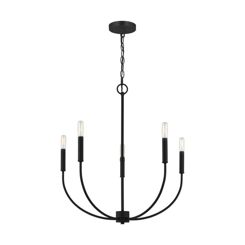 Five Light Chandelier<br /><span style="color:#4AB0CE;">Entrega: 4-10 dias en USA</span><br /><span style="color:#4AB0CE;font-size:60%;">PREGUNTE POR ENTREGA EN PANAMA</span><br />Collection: Greenwich<br />Finish: Midnight Black