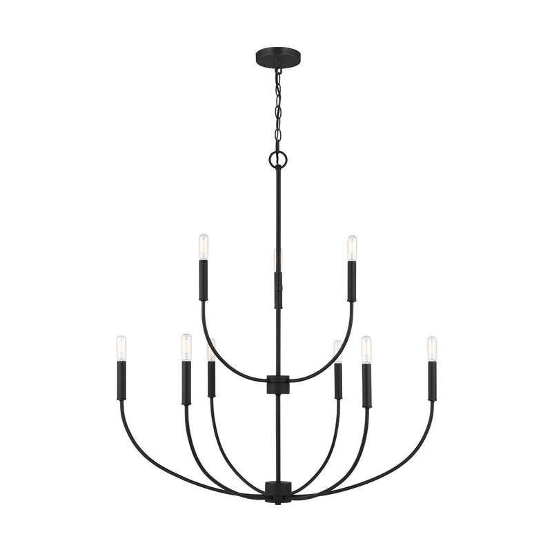 Nine Light Chandelier<br /><span style="color:#4AB0CE;">Entrega: 4-10 dias en USA</span><br /><span style="color:#4AB0CE;font-size:60%;">PREGUNTE POR ENTREGA EN PANAMA</span><br />Collection: Greenwich<br />Finish: Midnight Black