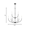 Nine Light Chandelier<br /><span style="color:#4AB0CE;">Entrega: 3-4 semanas en USA</span><br /><span style="color:#4AB0CE;font-size:60%;">PREGUNTE POR ENTREGA EN PANAMA</span><br />Collection: Greenwich<br />Finish: Midnight Black