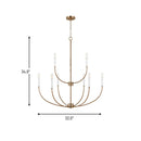 Nine Light Chandelier<br /><span style="color:#4AB0CE;">Entrega: 4-10 dias en USA</span><br /><span style="color:#4AB0CE;font-size:60%;">PREGUNTE POR ENTREGA EN PANAMA</span><br />Collection: Greenwich<br />Finish: Satin Brass