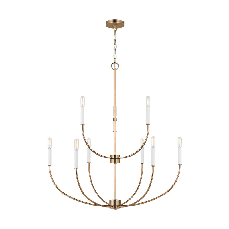 Nine Light Chandelier<br /><span style="color:#4AB0CE;">Entrega: 4-10 dias en USA</span><br /><span style="color:#4AB0CE;font-size:60%;">PREGUNTE POR ENTREGA EN PANAMA</span><br />Collection: Greenwich<br />Finish: Satin Brass