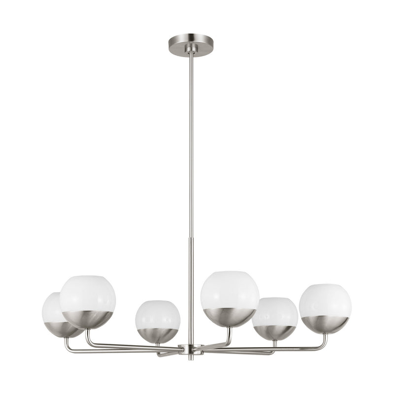 LED Chandelier<br /><span style="color:#4AB0CE;">Entrega: 4-10 dias en USA</span><br /><span style="color:#4AB0CE;font-size:60%;">PREGUNTE POR ENTREGA EN PANAMA</span><br />Collection: Alvin<br />Finish: Brushed Nickel
