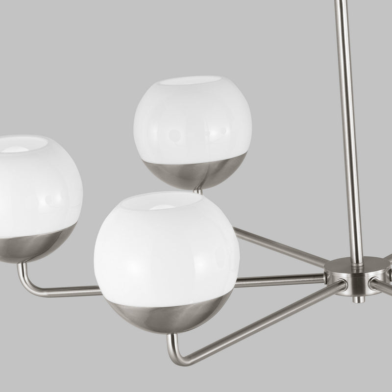 LED Chandelier<br /><span style="color:#4AB0CE;">Entrega: 4-10 dias en USA</span><br /><span style="color:#4AB0CE;font-size:60%;">PREGUNTE POR ENTREGA EN PANAMA</span><br />Collection: Alvin<br />Finish: Brushed Nickel