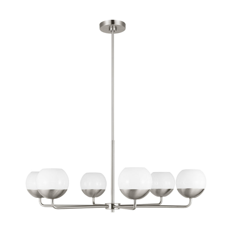 LED Chandelier<br /><span style="color:#4AB0CE;">Entrega: 4-10 dias en USA</span><br /><span style="color:#4AB0CE;font-size:60%;">PREGUNTE POR ENTREGA EN PANAMA</span><br />Collection: Alvin<br />Finish: Brushed Nickel