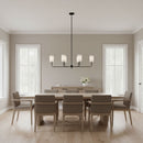 Six Light Chandelier<br /><span style="color:#4AB0CE;">Entrega: 4-10 dias en USA</span><br /><span style="color:#4AB0CE;font-size:60%;">PREGUNTE POR ENTREGA EN PANAMA</span><br />Collection: Foxdale<br />Finish: Midnight Black